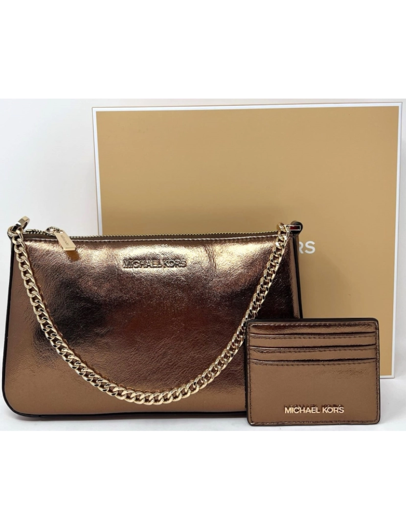 imagem de Michael Kors Conjunto Mala + Porta Cartões Cobre 35H3GGZD6M4