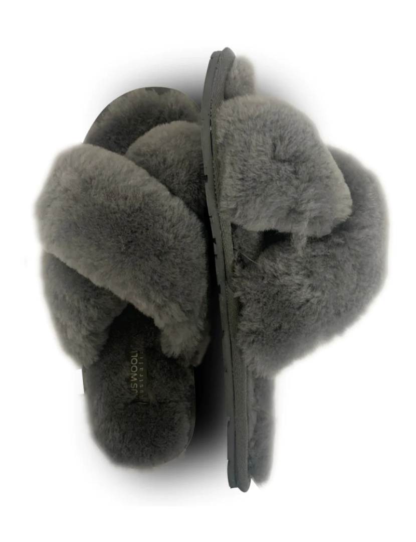 imagem de Aus Wooli Austrália Mulheres Sheepskin Wool Brighton Chinelos Grey8