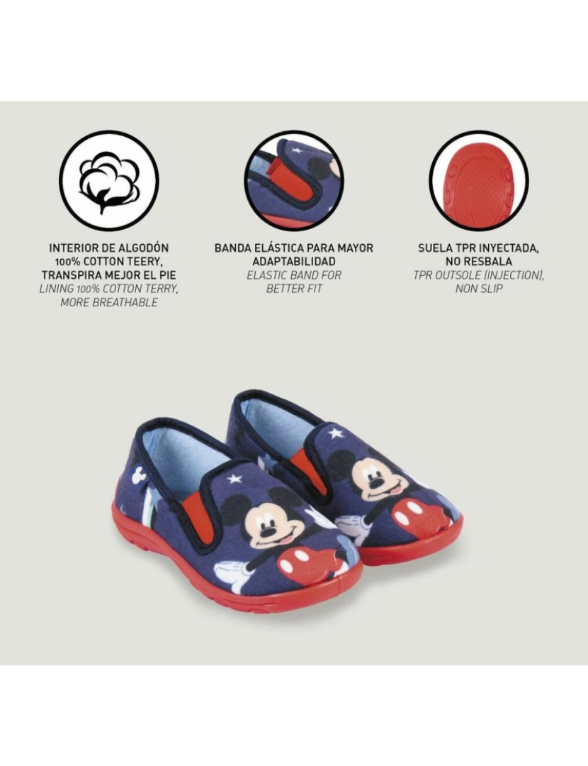 imagem de Pantufas Para Crianças Mickey Mouse Azul2