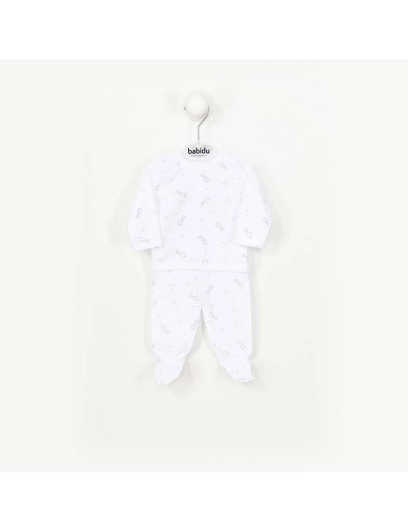 Babidu - Conjunto Manga Comprida Basic Ocean Branco