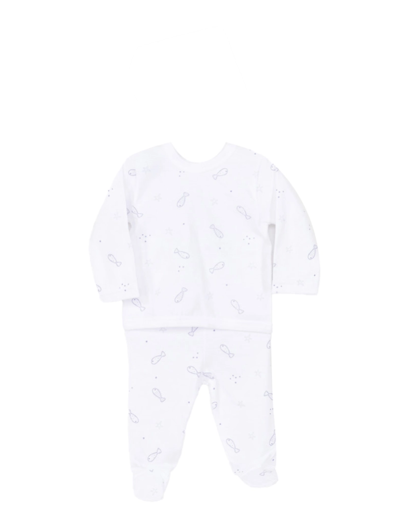 Babidu - Conjunto Manga Comprida Basic Ocean Branco