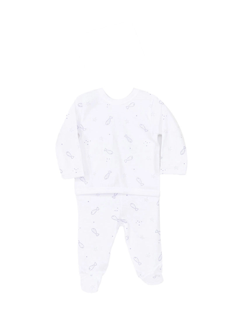 Babidu - Conjunto Manga Comprida Basic Ocean Branco