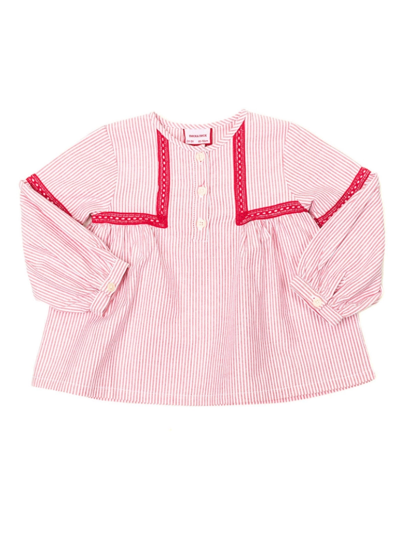 Neck&Neck - Camisa Bebé Rosa e Branco