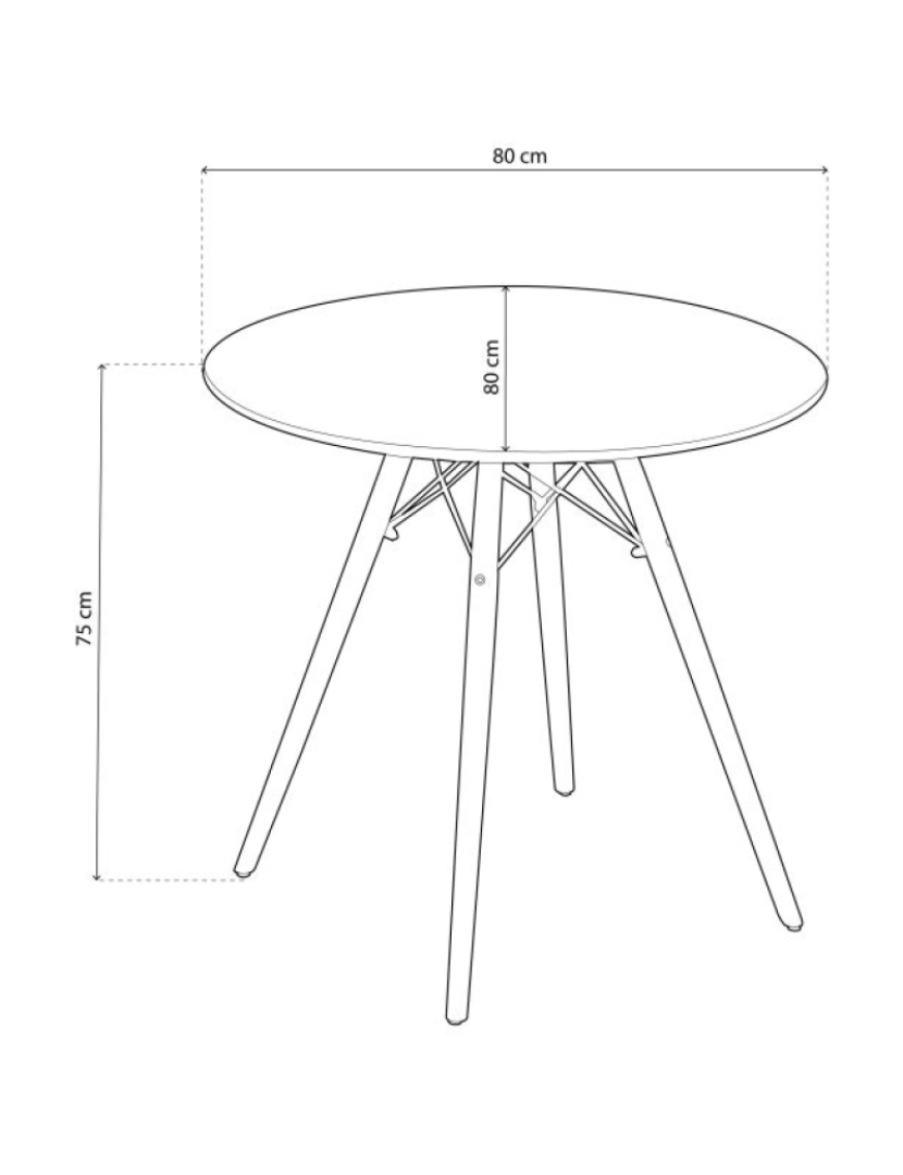 imagem de Mesa de jantar redonda Tower Negro 80cm x 75 x cm5