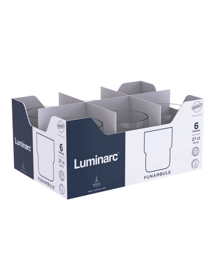 imagem de Copo Luminarc Funambule Transparente Vidro 270 ml (24 Unidades)4