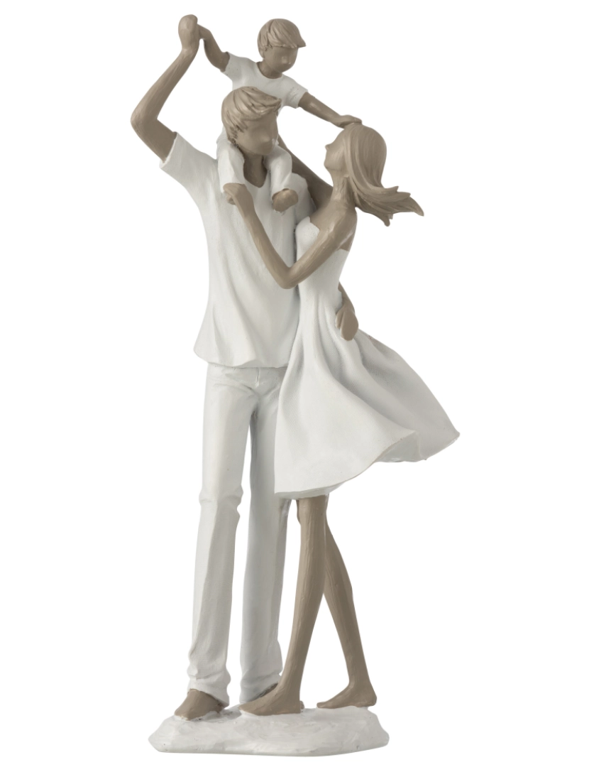 J-Line - J-Line casal + criança em ombros resina branca/tomada
