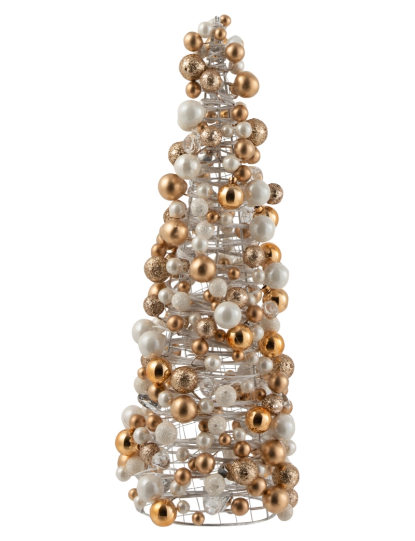 imagem de J-Line Cone Mini bolas de Noel Ecru/Gold pequeno1