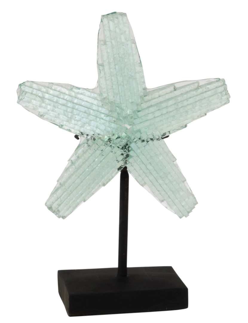 J-Line - J-Line Sea Star On Foot Glass Recycle Transparent Small