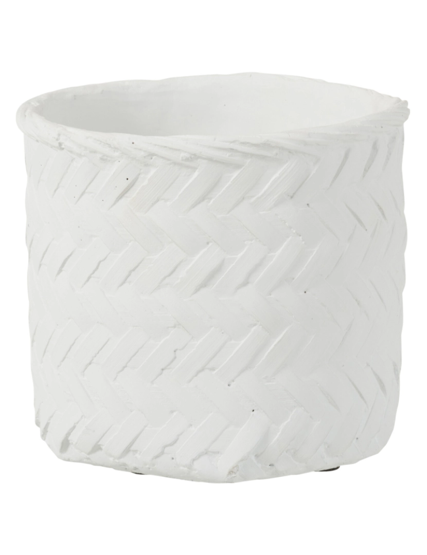 J-Line - J-Line Cache-Pot Imitation Weaving Cemento Branco Grande