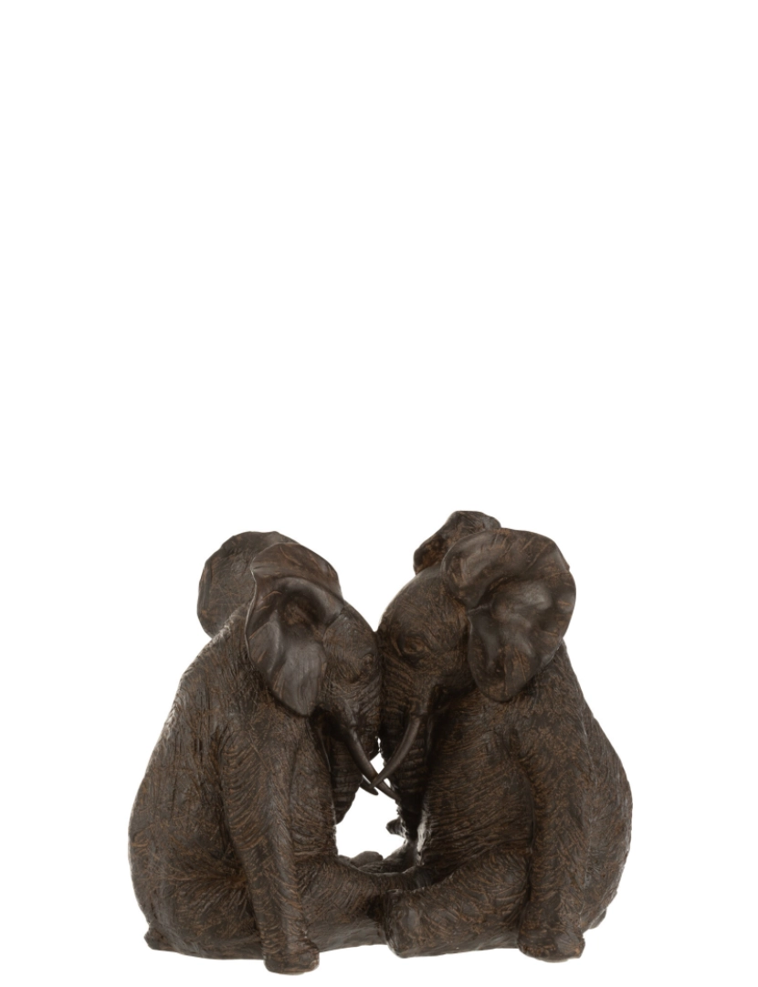 imagem de J-Line Elephant Casal Deco, Estátua Africana Deco Em Brown, Escultura Moderna E Elegante Para Seu Salão Como Decoração de Mesa, Decoração de Janela, Acessórios para Casa, 20 Cm Alto1