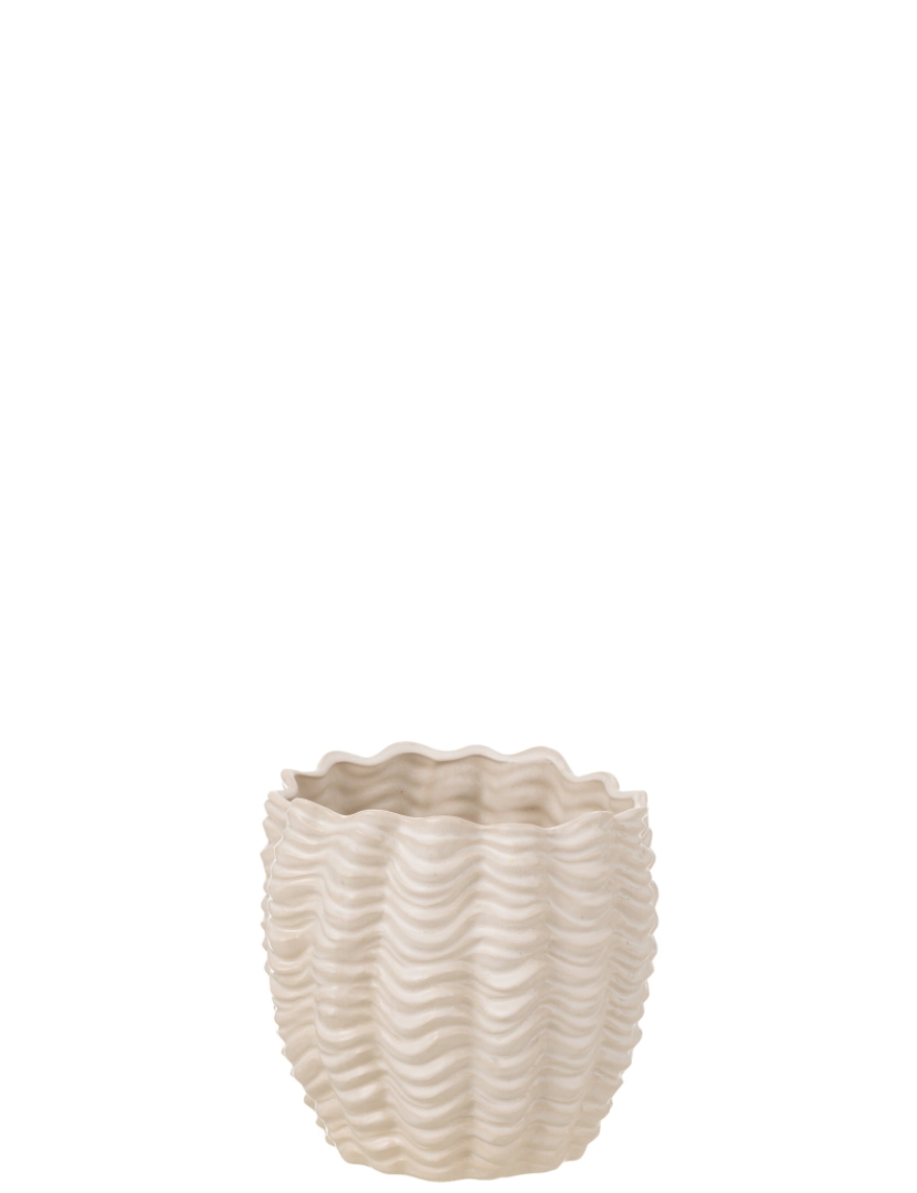 imagem de J-Line Cache Pot Shellfish cerâmica bege pequeno1