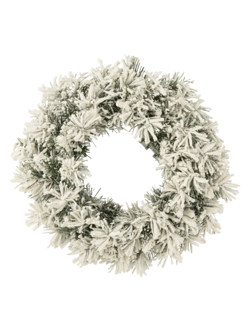 imagem de J-Line Christmas Crown+Led Hot White Plastic Snow Verde Pequeno1