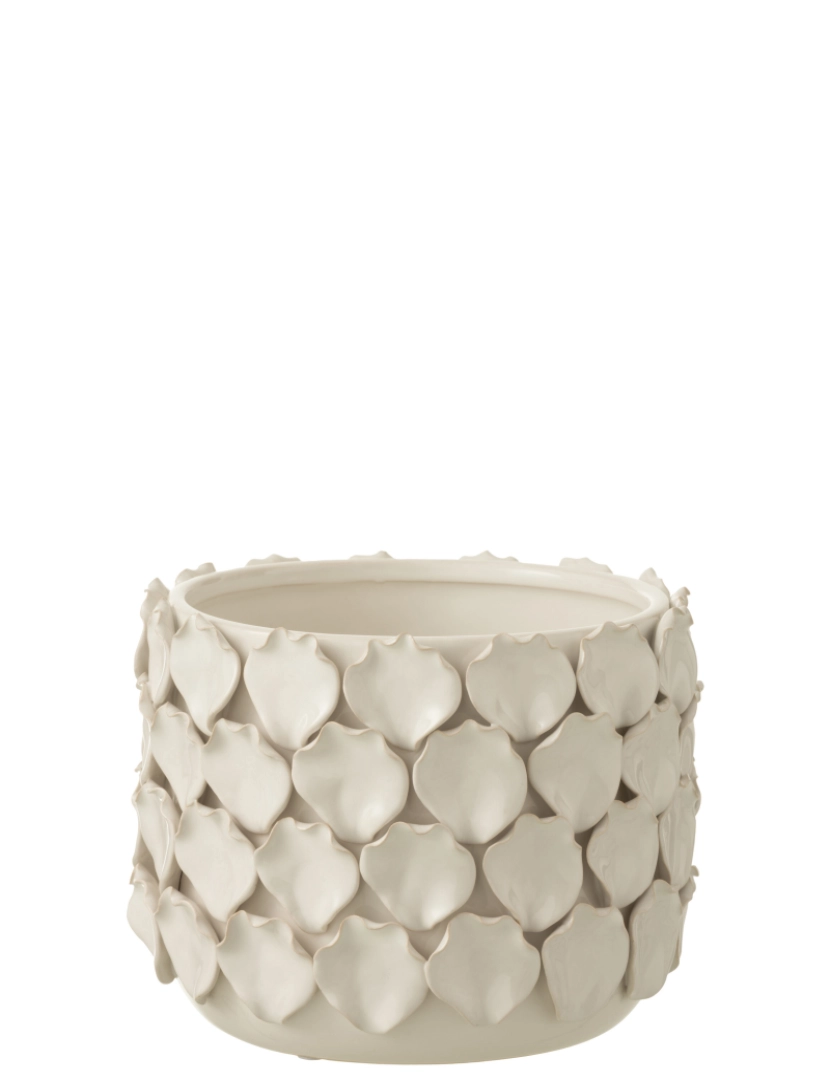 imagem de Cachepot J-Line Celine cerâmica branca1