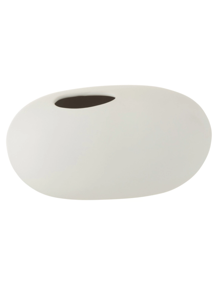 imagem de Esteira branca cerâmica do vaso oval de J-Line grande1