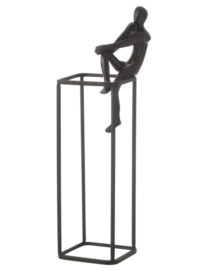 imagem de Figurine de pensamento J-Line no cubo de alumínio preto1