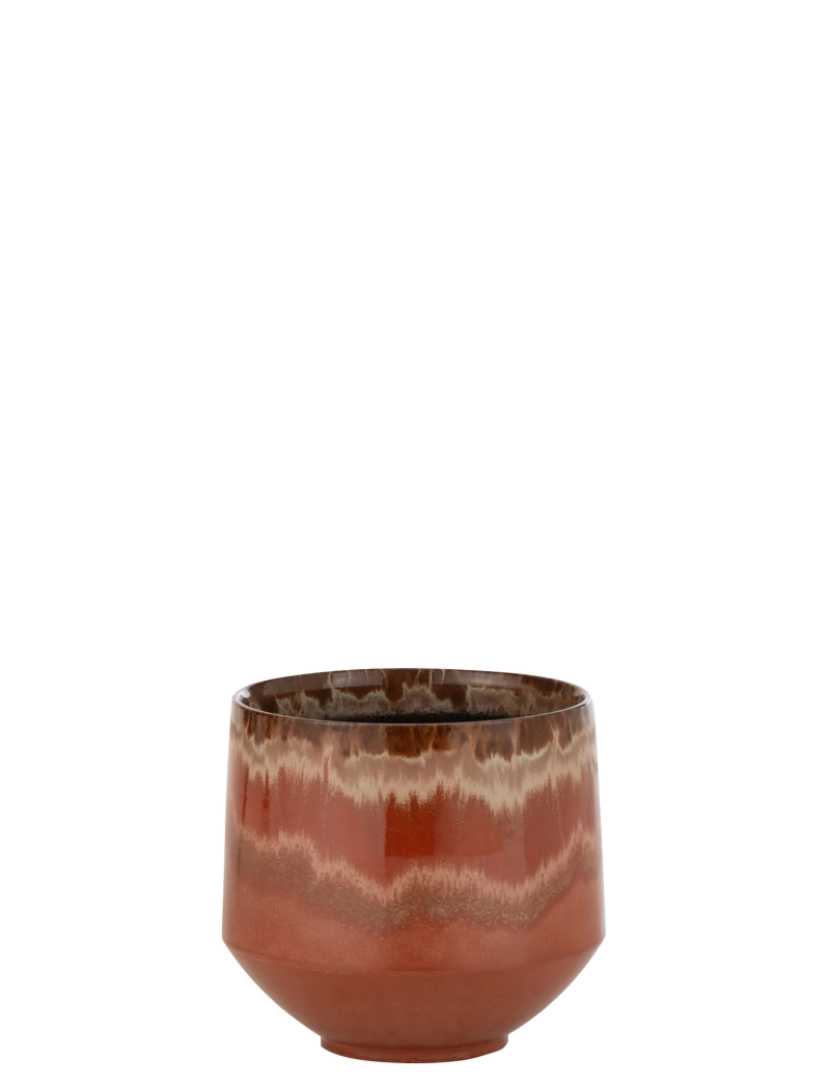 imagem de J-Line Cache Pot Aline cerâmica vermelha pequeno1