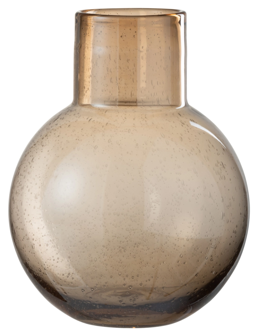J-Line - J-Line Vase Ball Goulot Glass Amber Grande
