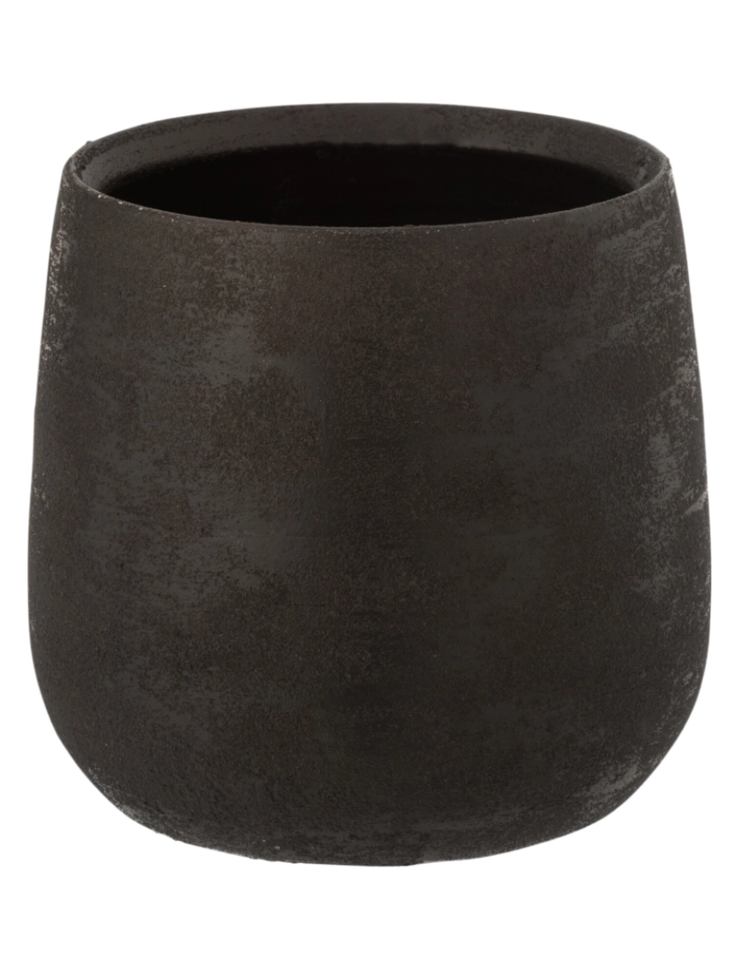 imagem de J-Line Cachepot irregular Rugged cerâmica preta grande1