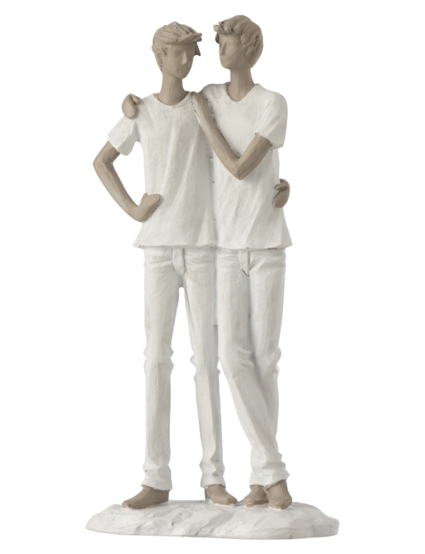 imagem de J-Line Figura Dois Homens, Irmão ou Parceiro Presente, Estátua Moderna em Polyresin, Presente para Irmãos, Parceiros e Aniversários, Modern Deco Figuras para Salão, Altura 26 Cm1