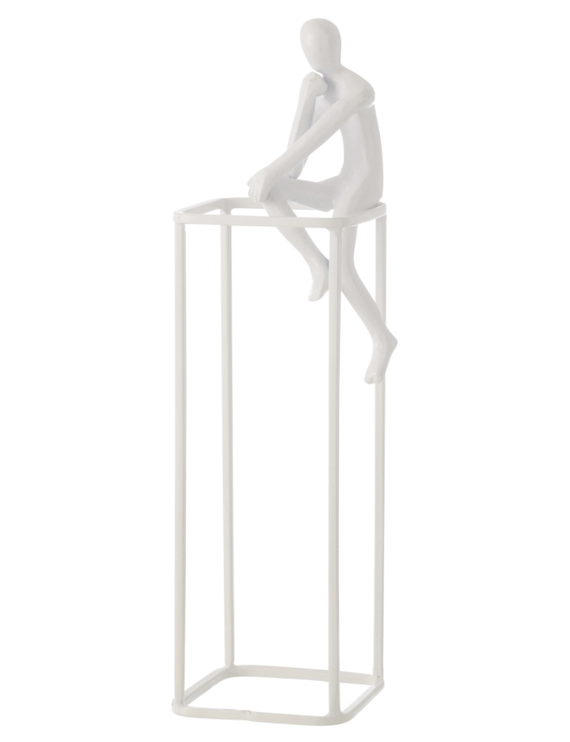 imagem de Figurine de pensamento J-Line no cubo branco de alumínio1