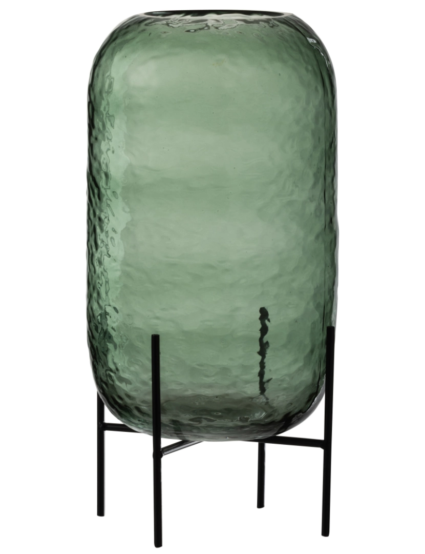 imagem de J-Line Irregular Vidro de vaso redondo Verde Grande1