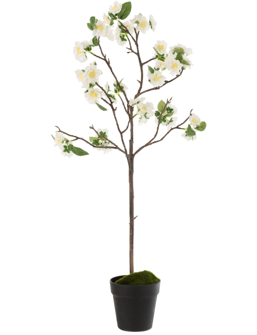 J-Line - J-Line Tree Plastic Flowers Branco/Marron Médio