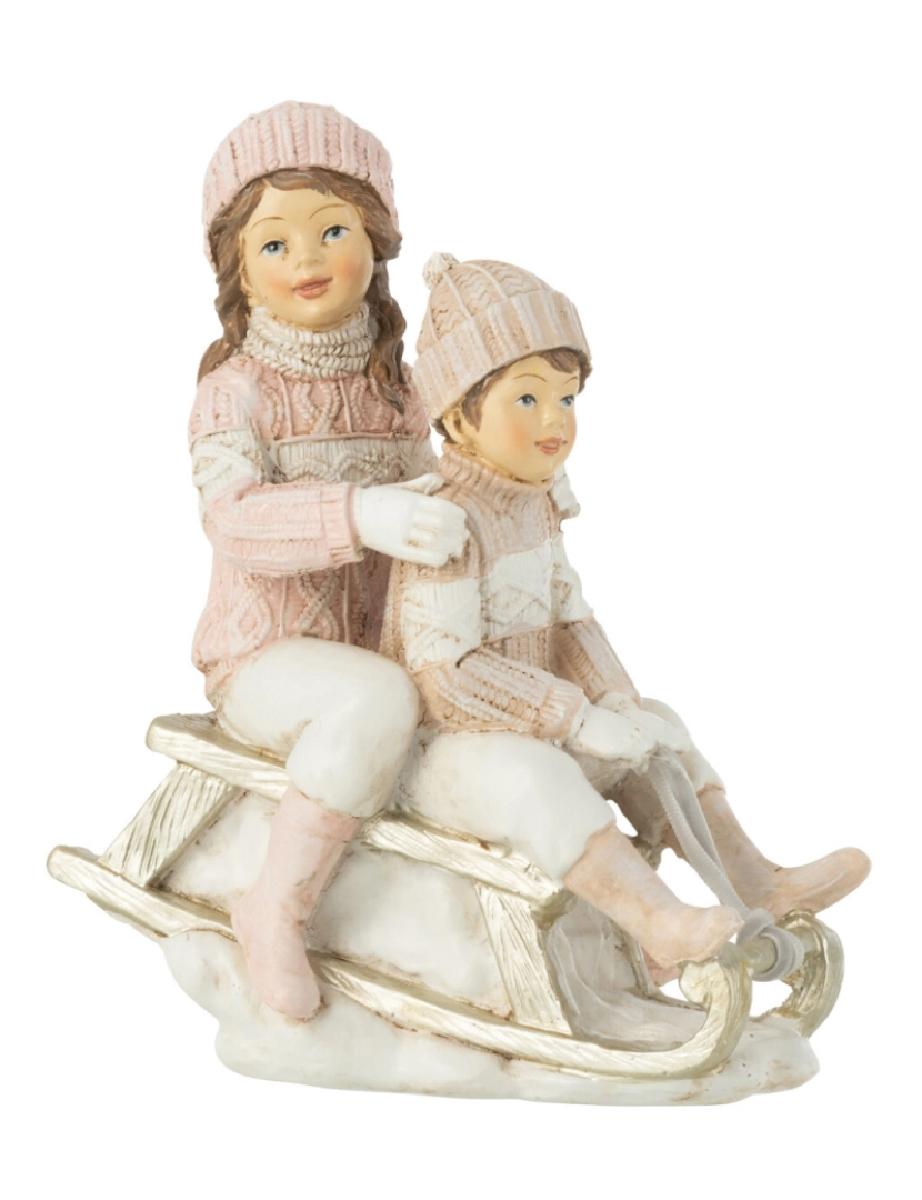 imagem de J-Line menina e menino em branco / rosa trenó1