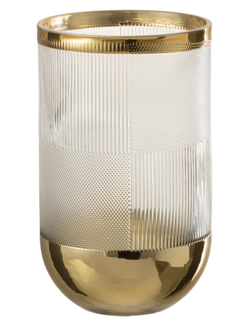 J-Line - Vidro padrão de vaso de cilindro J-Line transparente/Gold pequeno
