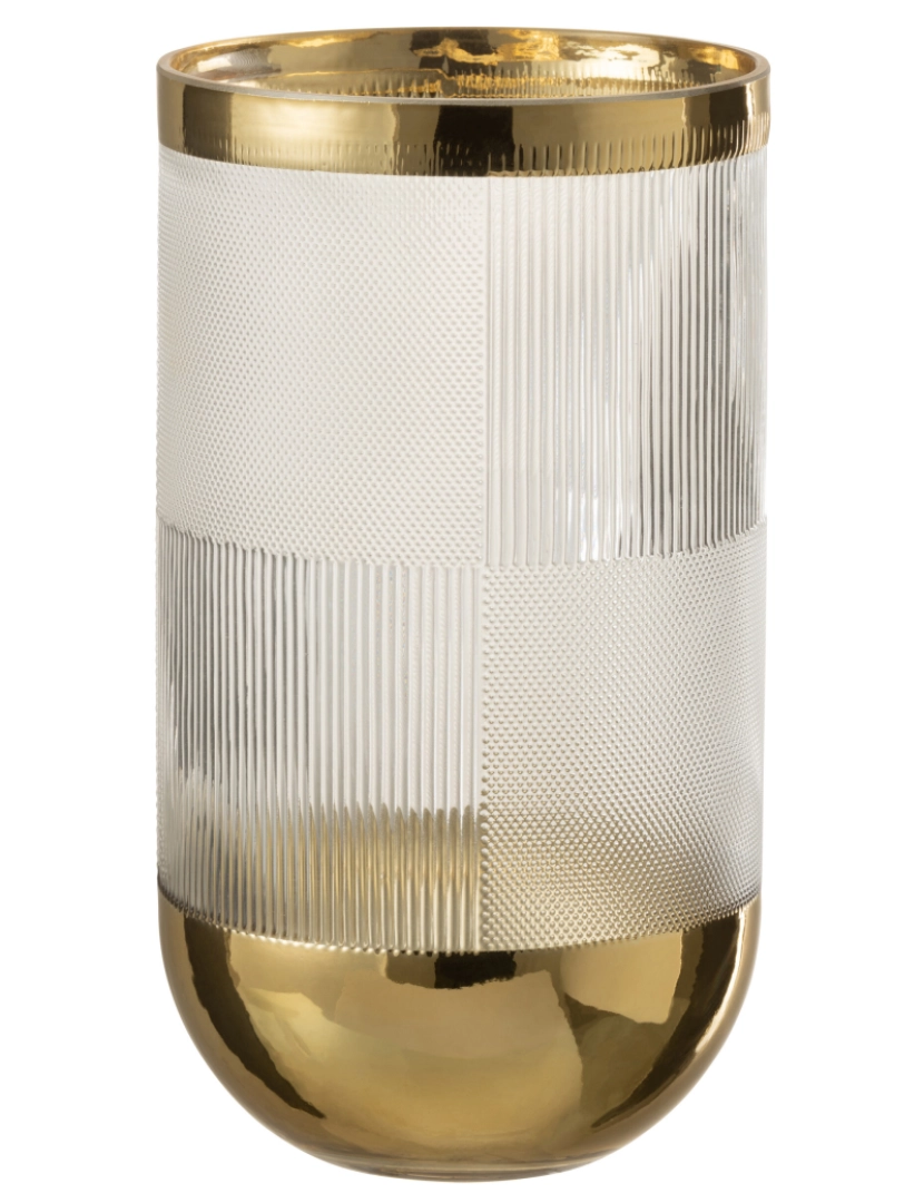 J-Line - J-Line Vase cilindro padrão vidro transparente / grande