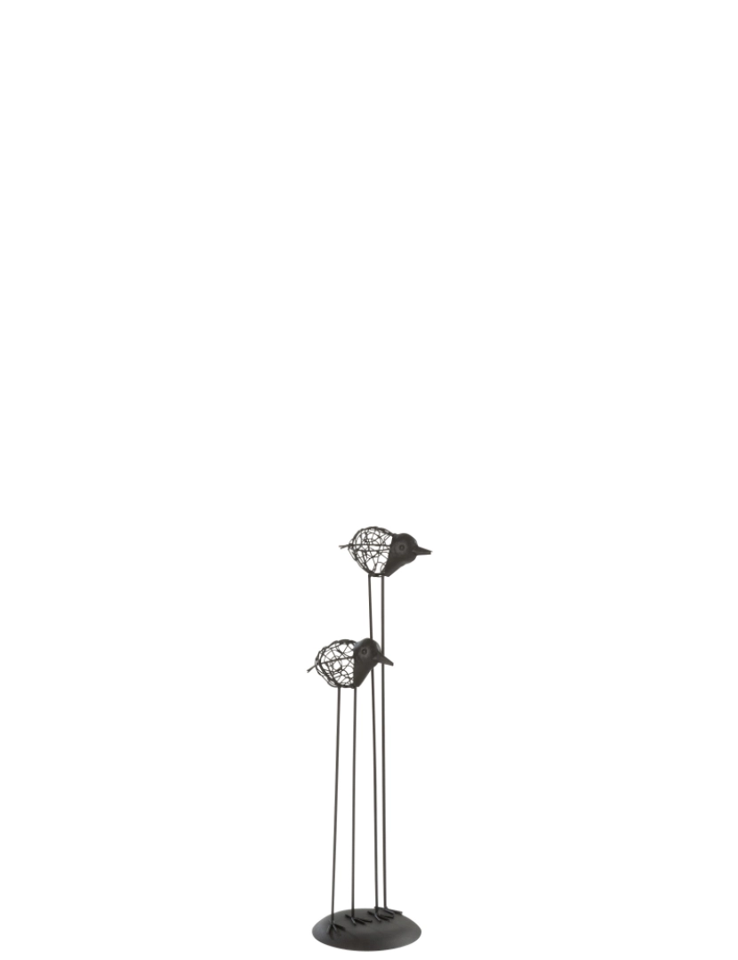 J-Line - Decoração J-Line Pássaros metal preto pequeno