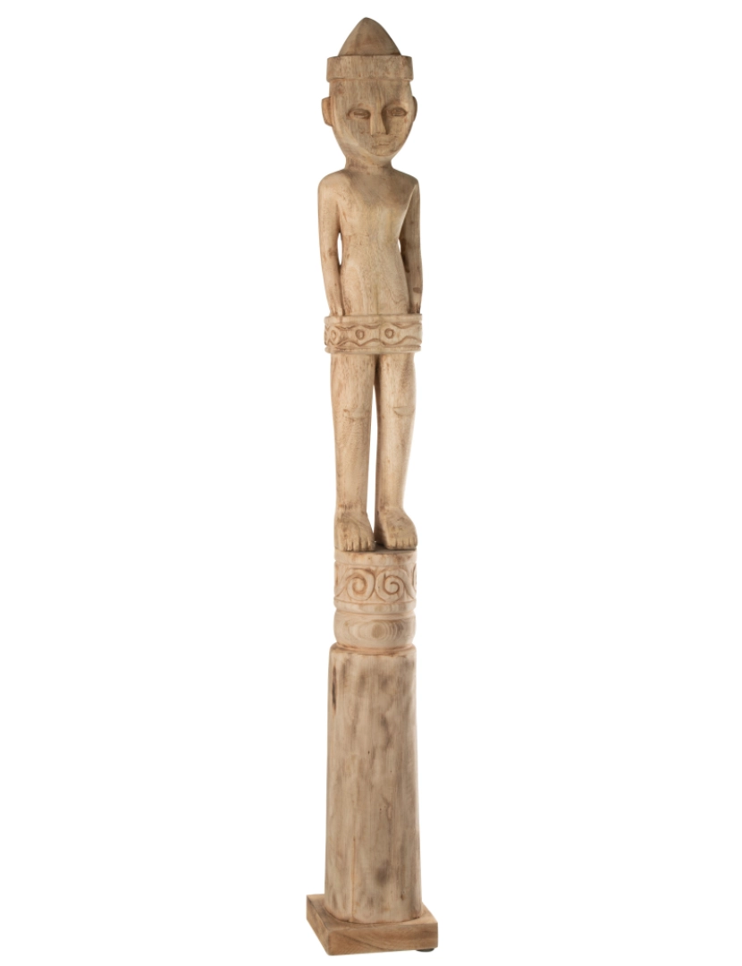 imagem de J-Line African Character Standing Natural Wood Large1