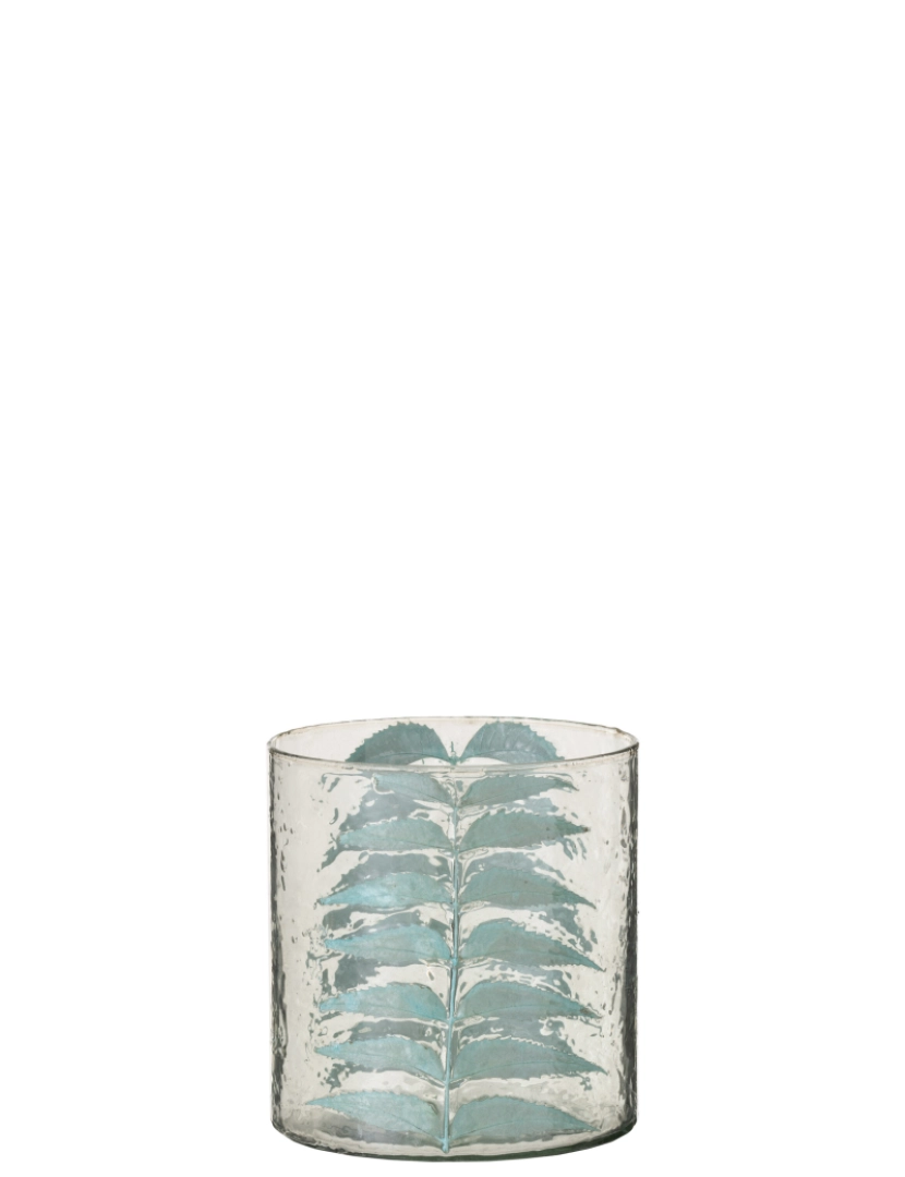 imagem de J-Line azul folha de vaso vidro pequeno1