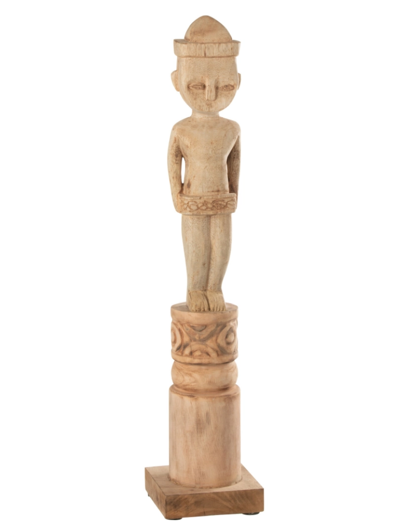 imagem de J-Line African Character Standing Natural Wood Small1