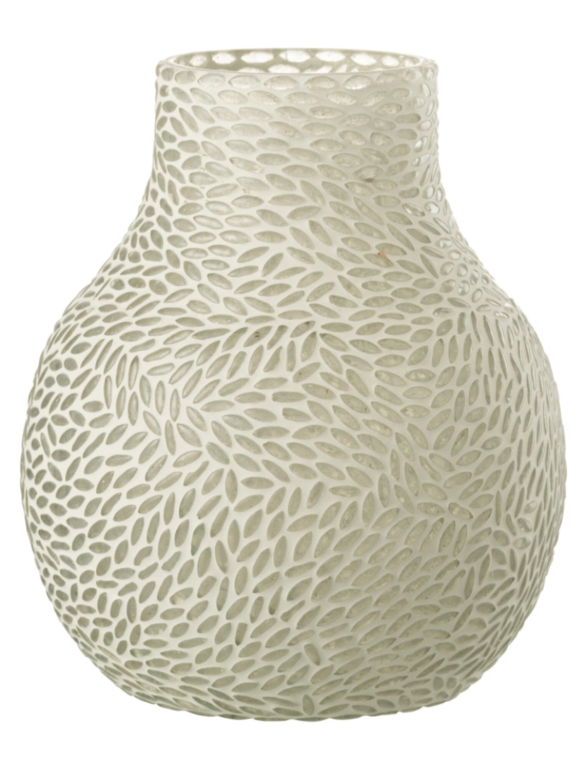 imagem de J-Line mosaico vaso vidro cinza / branco médio1