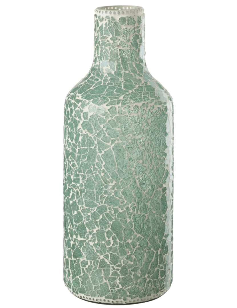 J-Line - J-Line Mosaic Vaso de vidro verde/branco Grande