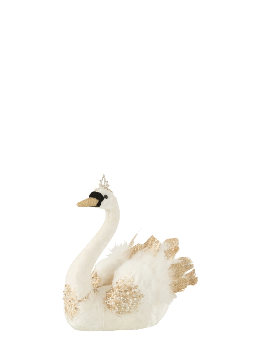 imagem de J-Line Swan Assis Plumes Velvets Ecru ou pequeno1
