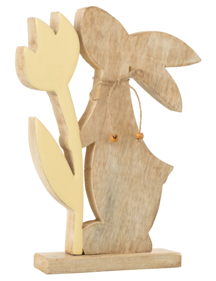 imagem de J-Line Rabbit flor madeira amarelo grande1