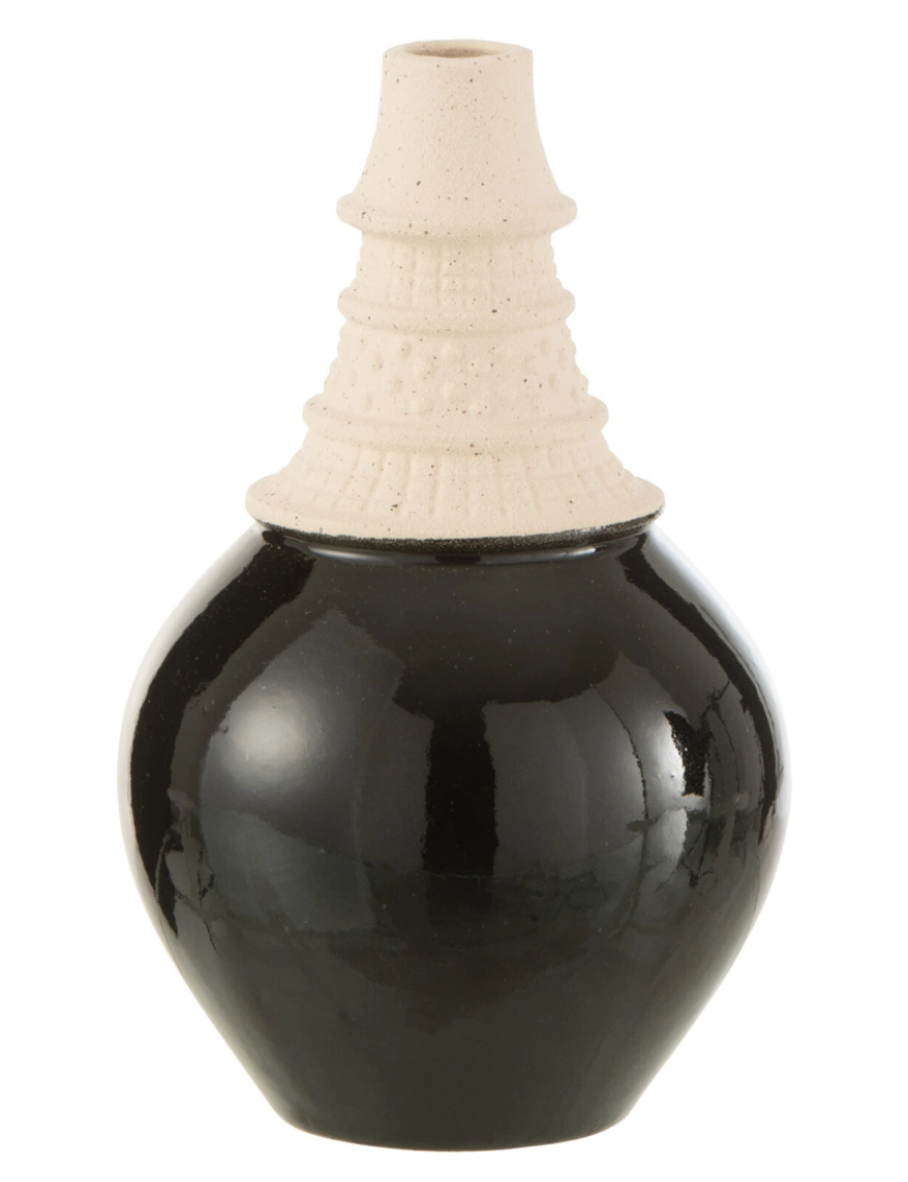 imagem de J-Line vaso de alta cerâmica Col Preto / bege pequeno1