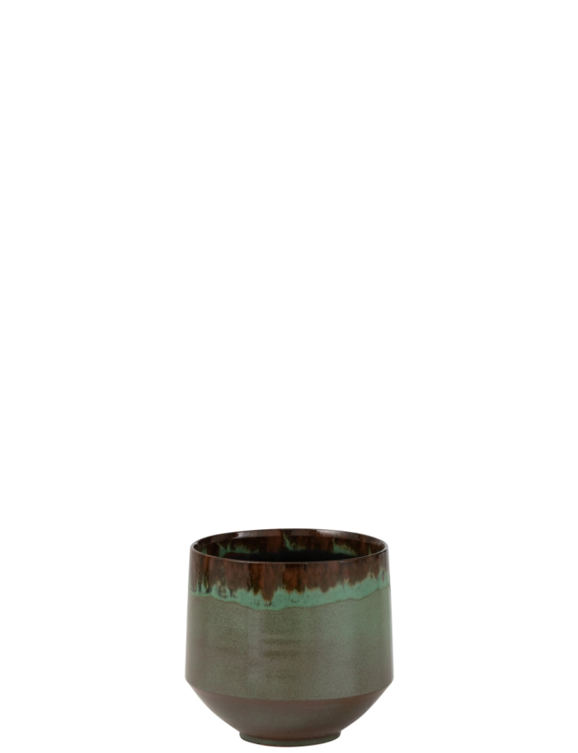 J-Line - J-Line Cache Pot Aline cerâmica verde pequeno