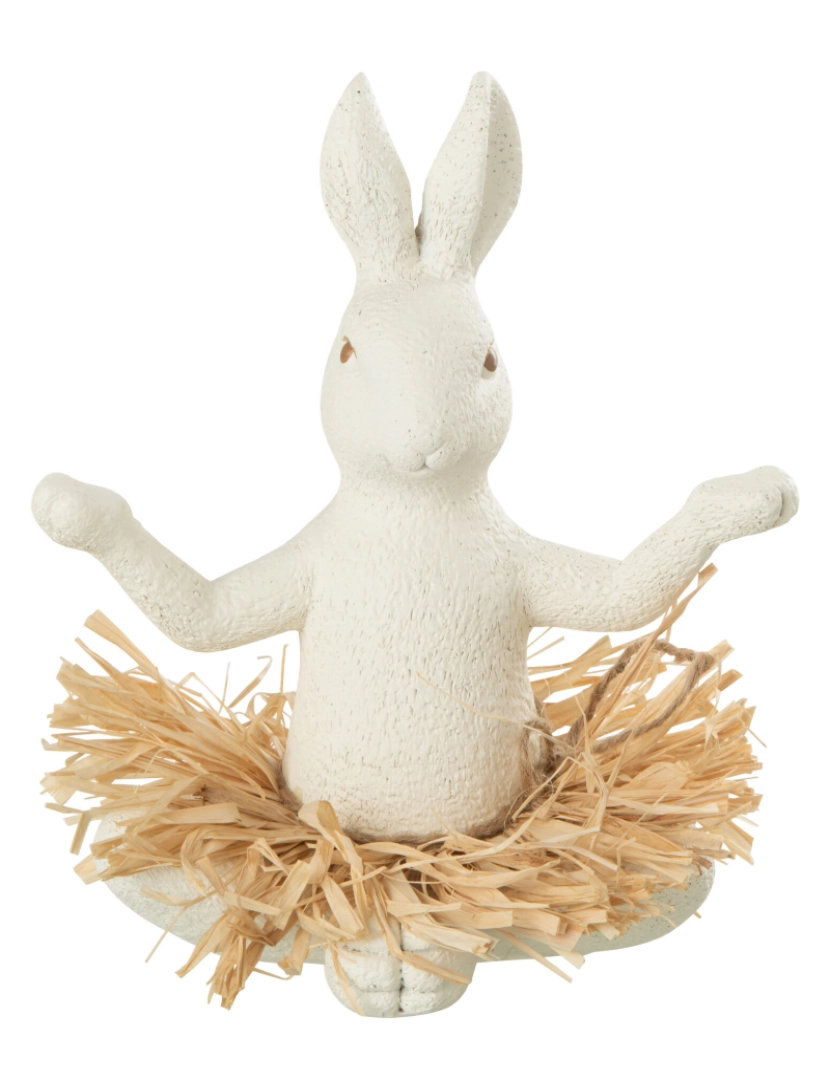 imagem de J-Line Rabbit Sits Yoga Pedra/Resine Branco1