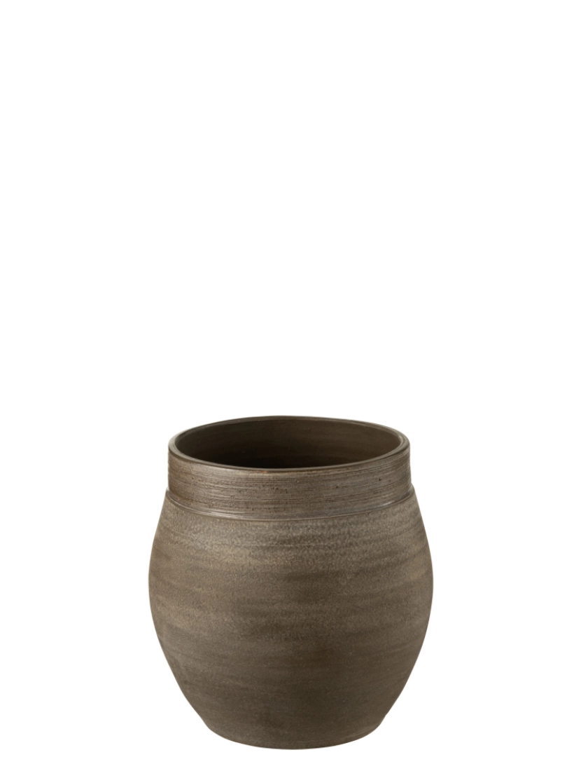 imagem de Cachepot J-Line Gio cerâmica marrom médio1