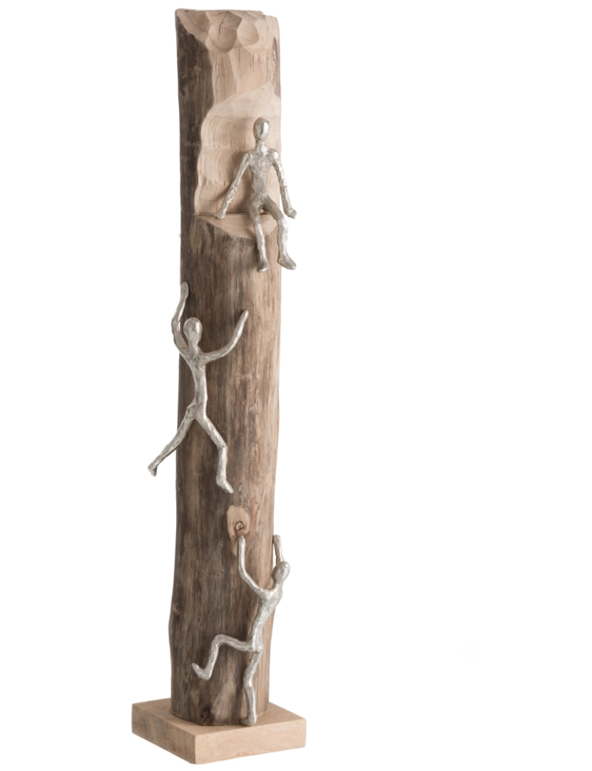 imagem de J-Line Estátua 3 Escaladores de madeira / Alumínio natural / Prata1