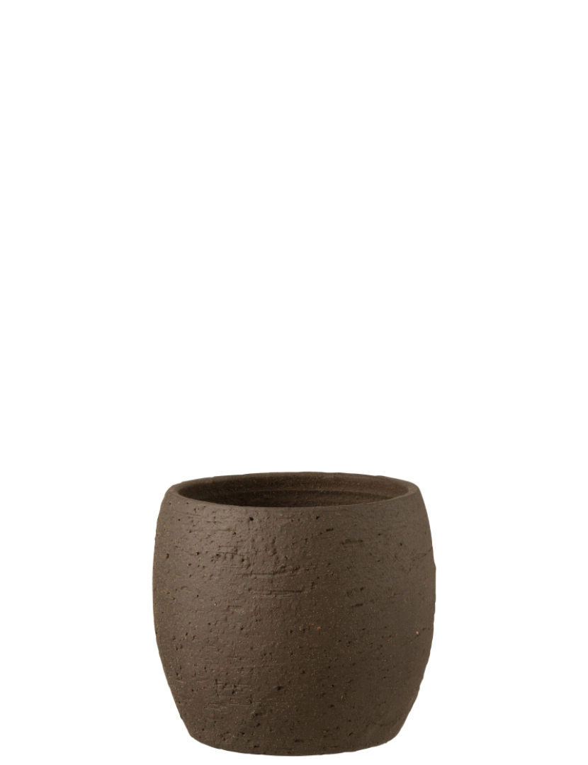 imagem de Cachepot J-Line Enya cerâmica marrom grande1