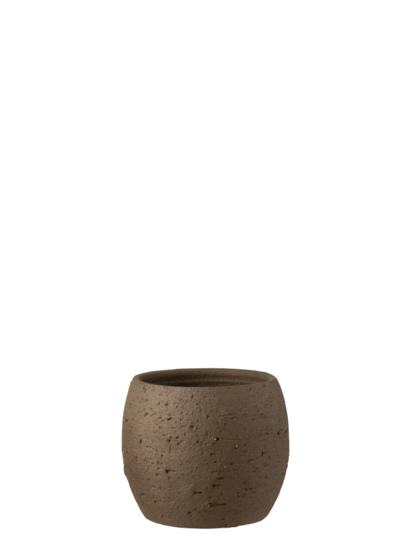 imagem de Cachepot J-Line Enya cerâmica marrom médio1