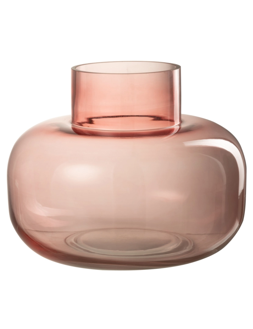 J-Line - J-Line vaso liso redondo vidro rosa