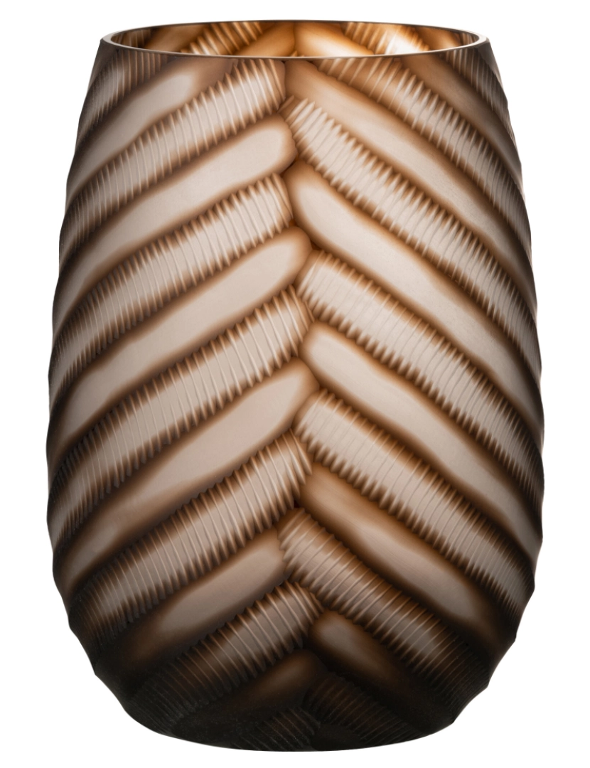 imagem de Escultura de linha J Vidro de vaso marrom grande1