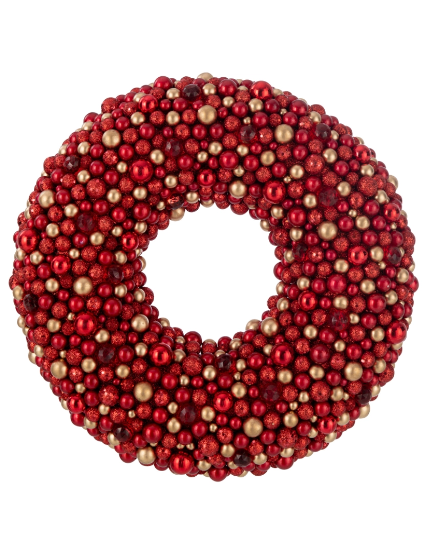 J-Line - J-Line coroa rodada bolas plástico vermelho / ouro