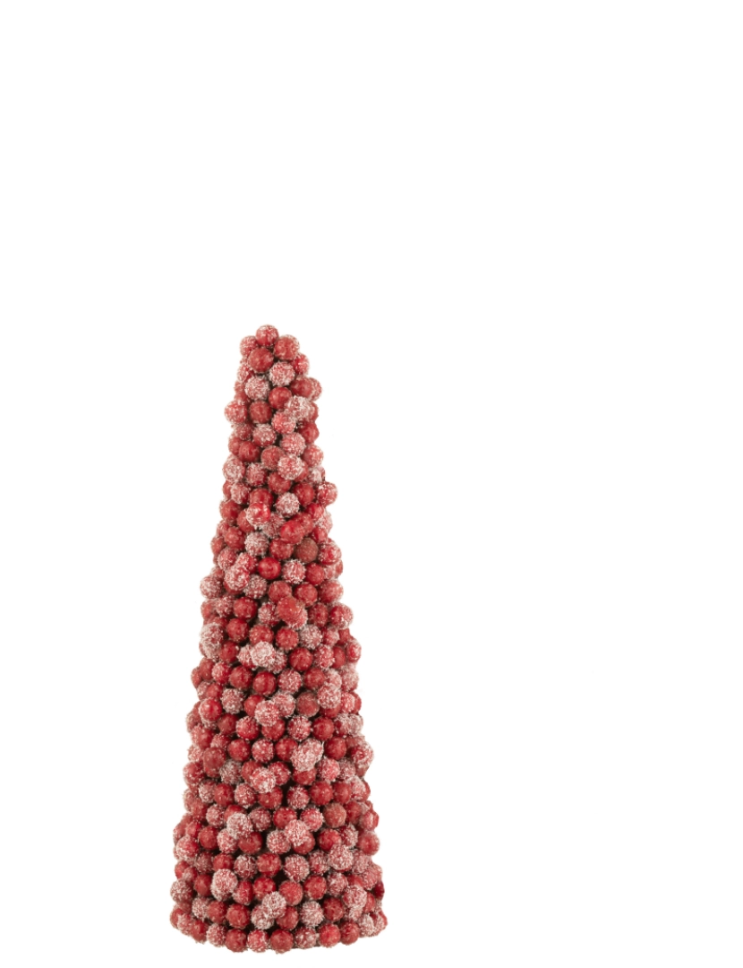 J-Line - J-Line Cone Deco Berries plástico vermelho pequeno