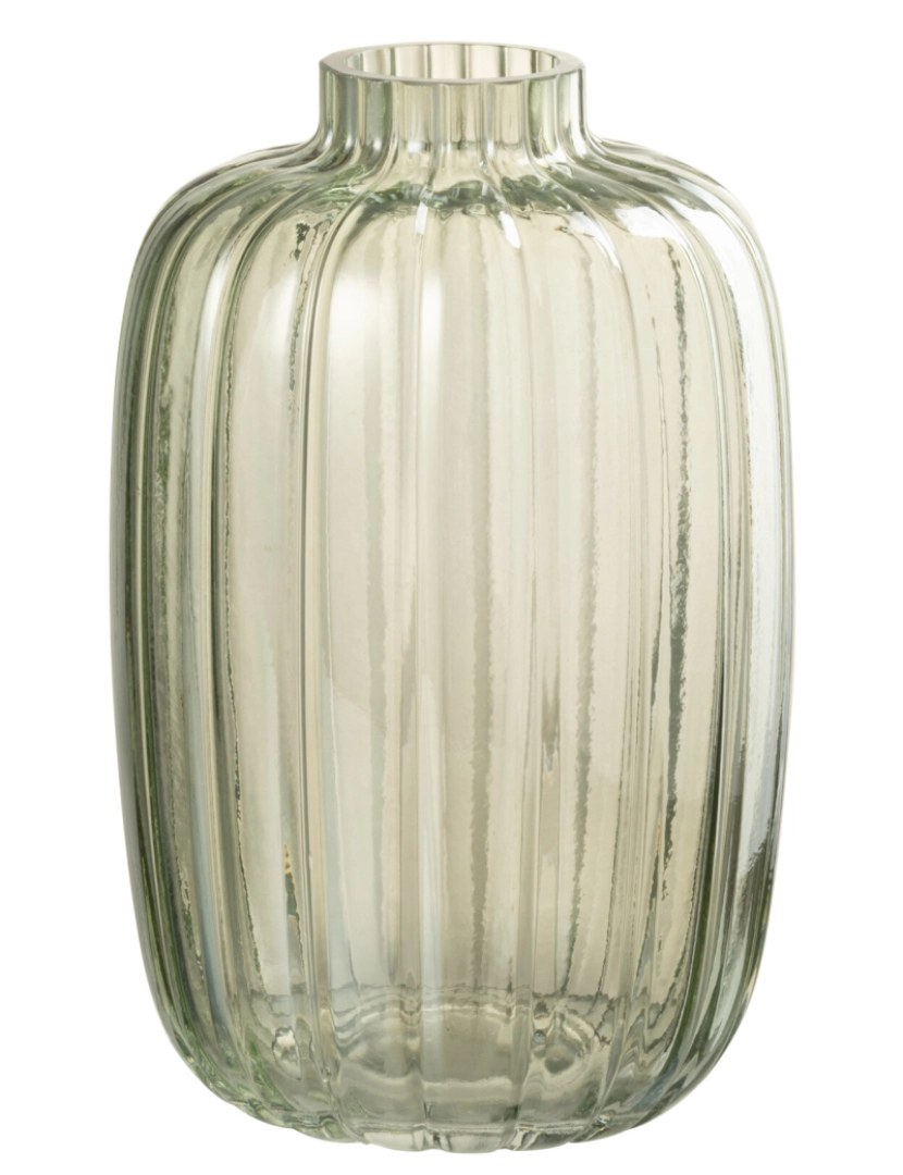 imagem de J-Line linhas de vaso de vidro verde pequeno1