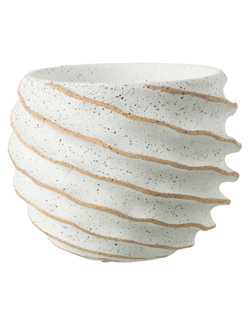 imagem de Linha de cerâmica de Cachepot J-Line Branco/Beige Grande1